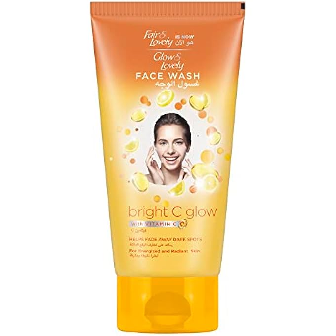 Glow & Lovely BRIGHTENING FACE WASH FOR ENERGISED AND RADIANT SKIN, HELPS FADE DARK SPOTS, BRIGHT C GLOW, WITH VITAMIN C, 150ML - Image 1